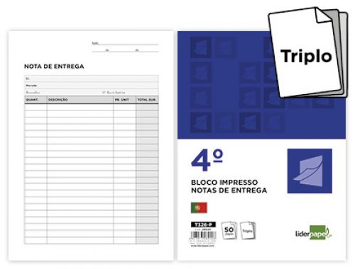 Bloco de entregas triplicado 155x215 mm , Liderpapel , 28920 , 8423473289208